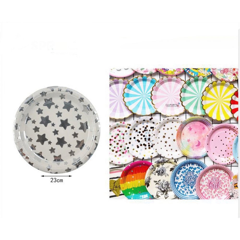 papell.grΧαρτινα Πιατακια Party Ασημι Αστερακια 23 Εκ 6 Τμχpapell.gr